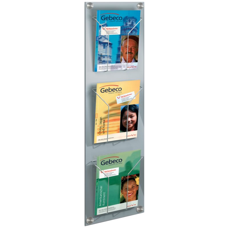 kerkmann porte-documents mural artline, DIN A4 debout, 3 compartiments, alusilver