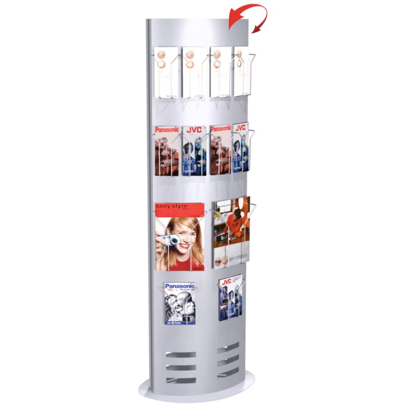 kerkmann informatiezuil tec-art breed, alusilver, dubbelzijdig, 600×320×1650 mm