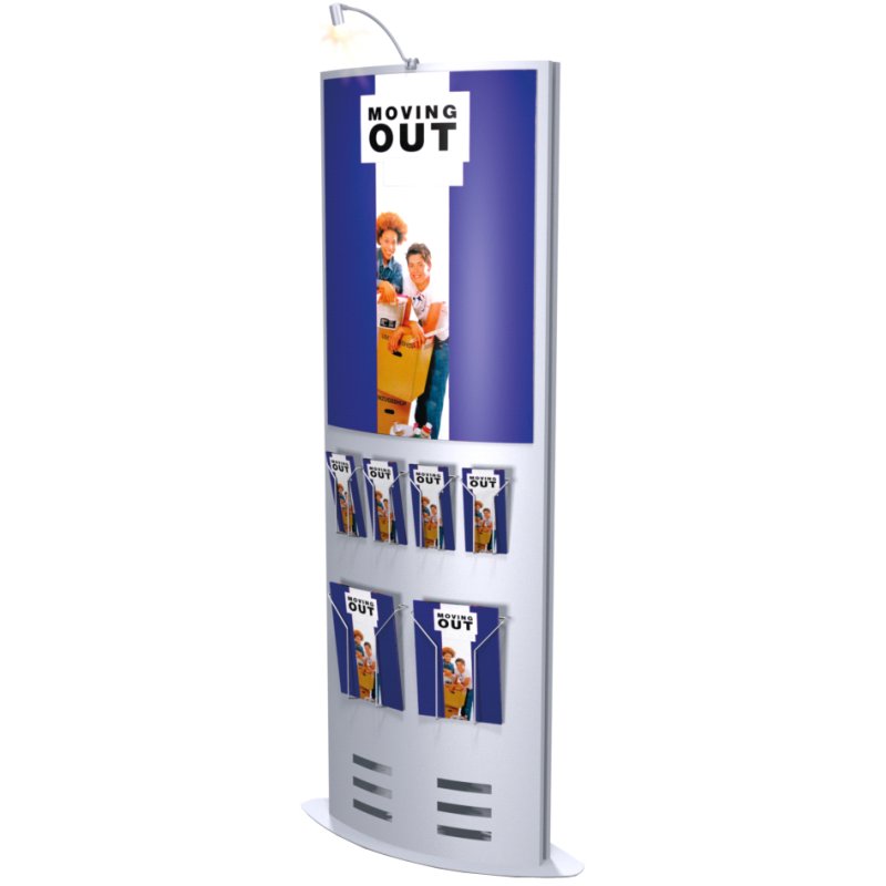 kerkmann informatiepilaar tec-art Size, alusilber, dubbelzijdig, 770×330×1850 mm