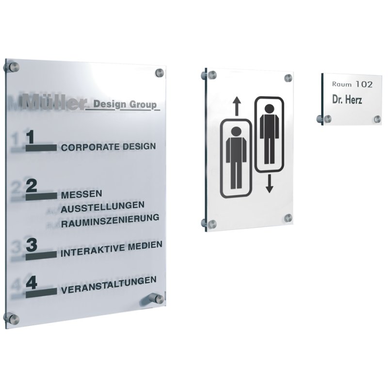 kerkmann Plaque de nom Sign, A3, transparent, verre acrylique