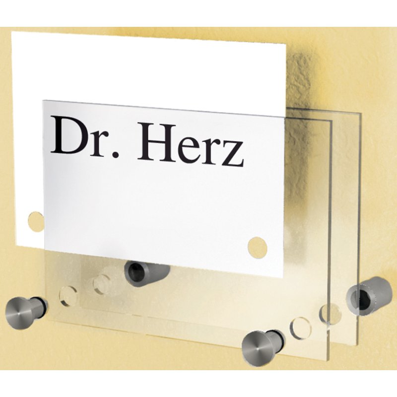 kerkmann Plaque de nom Sign, A3, transparent, verre acrylique