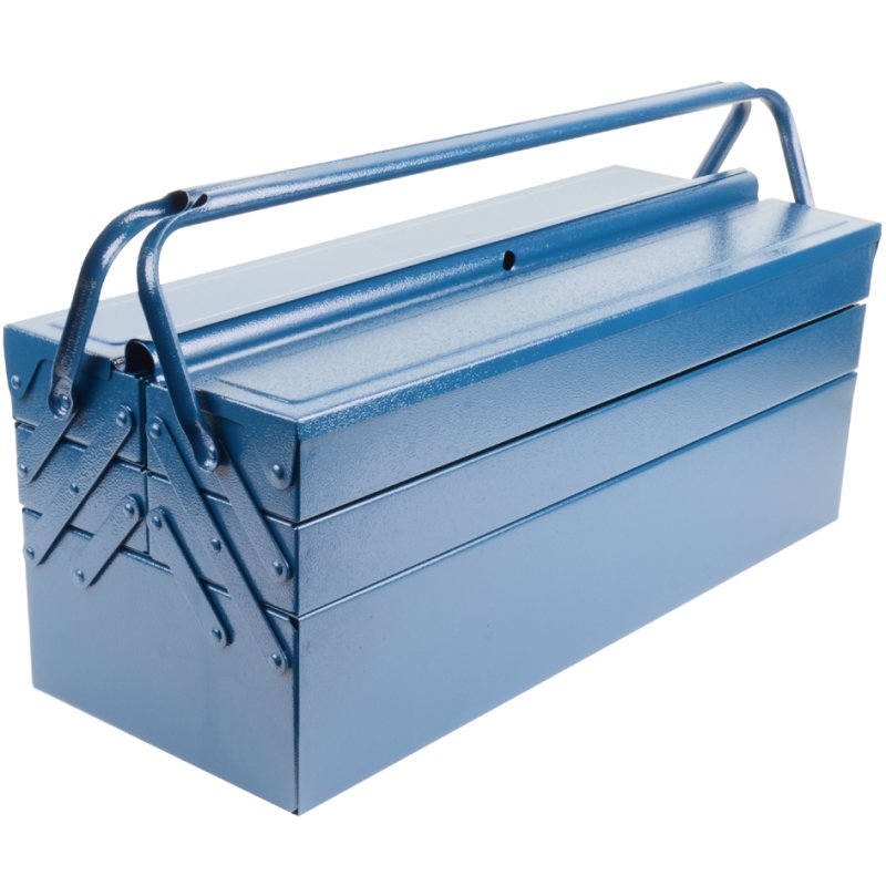 BRÜDER MANNESMANN coffret à outils métallique, 530 mm, laqué bleu, 6 compartiments