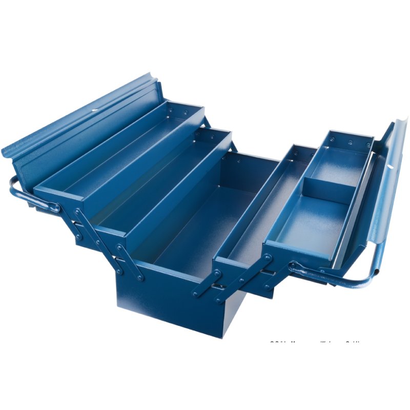 BRÜDER MANNESMANN coffret à outils métallique, 530 mm, laqué bleu, 6 compartiments