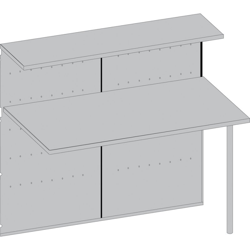 kerkmann comptoir Genua, droit, alusilver/hêtre, 116×70×115 cm
