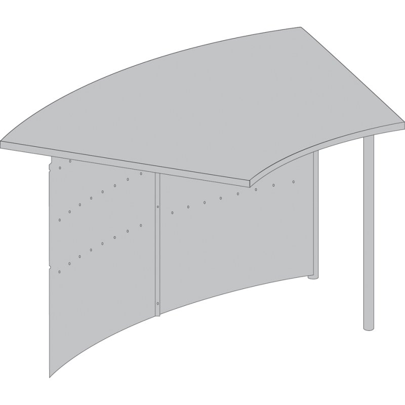 kerkmann comptoir Genua, droit, alusilver/hêtre, 116×70×115 cm