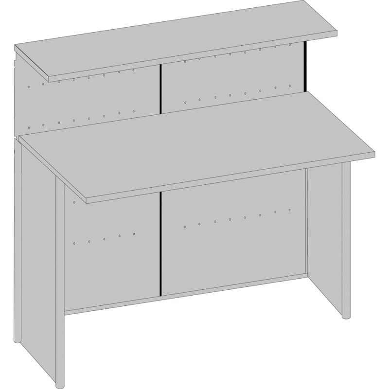 kerkmann comptoir Genua, droit, alusilver/hêtre, 116×70×115 cm