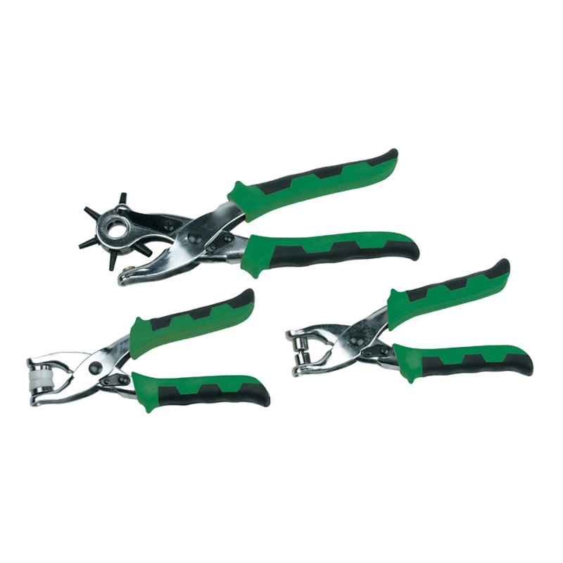BRÜDER MANNESMANN GREEN LINE coffret pince et boutons-pression, 128 pièces, pince à riveter révolving 210 mm