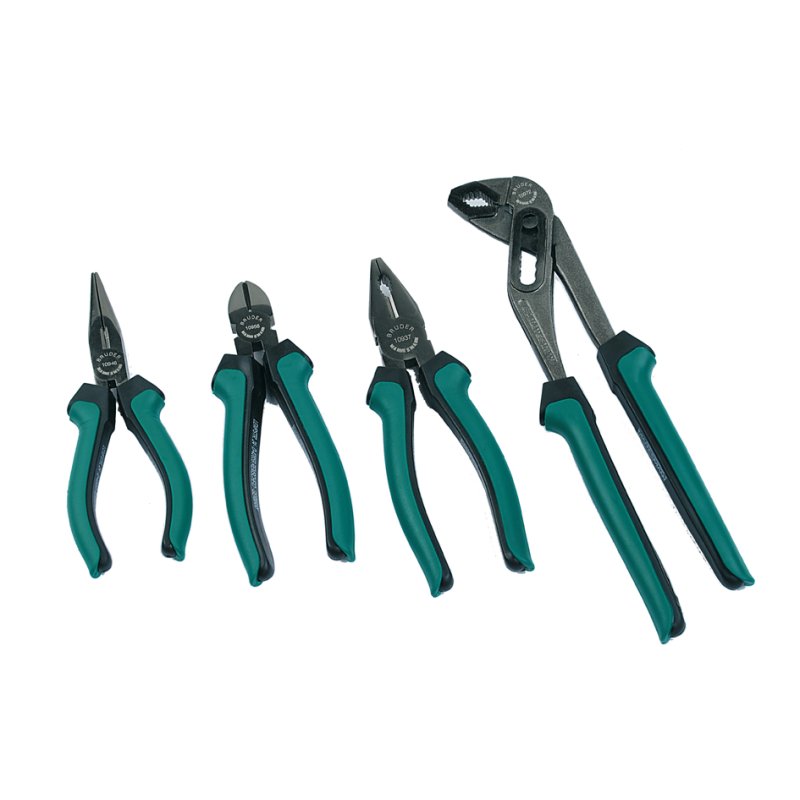 BRÜDER MANNESMANN GREEN LINE pliers set, professional, 4-piece, in blister pack