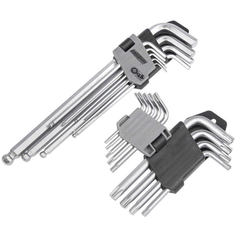 BRÜDER MANNESMANN GREEN LINE Jeu de clés Torx et hex, acier chrome-vanadium, 18 pièces