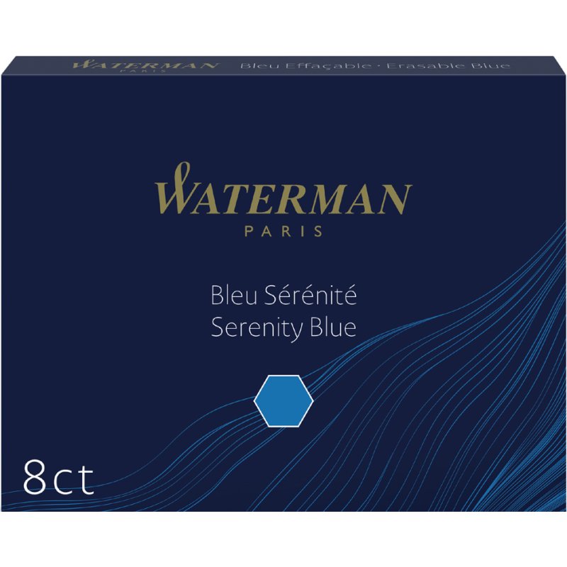 WATERMAN cartouches d'encre standard grande, noir, 8 pièces
