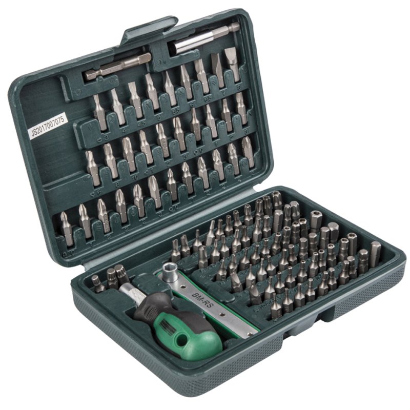 BRÜDER MANNESMANN GREEN LINE jeu de bits de sécurité, 99 pièces, acier chrome-vanadium