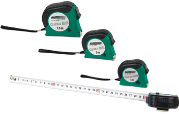 BRÜDER MANNESMANN GREEN LINE rolmaat, 3 meter, metalen riemclip, 16 mm breed