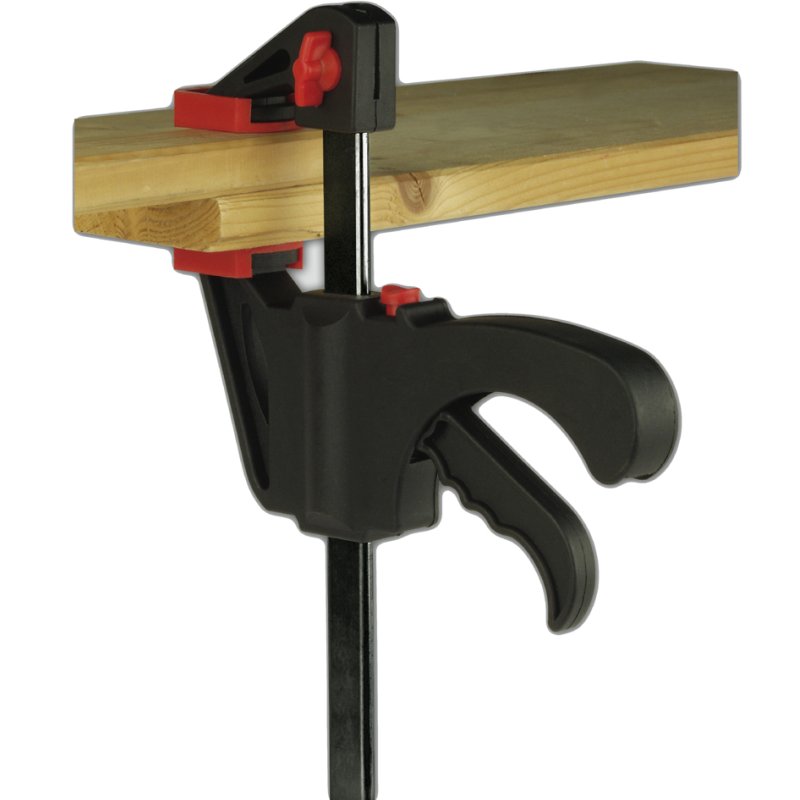 BRÜDER MANNESMANN jeu de serre-joints rapides, noir/rouge, 4 pièces, acier galvanisé, 150-300 mm