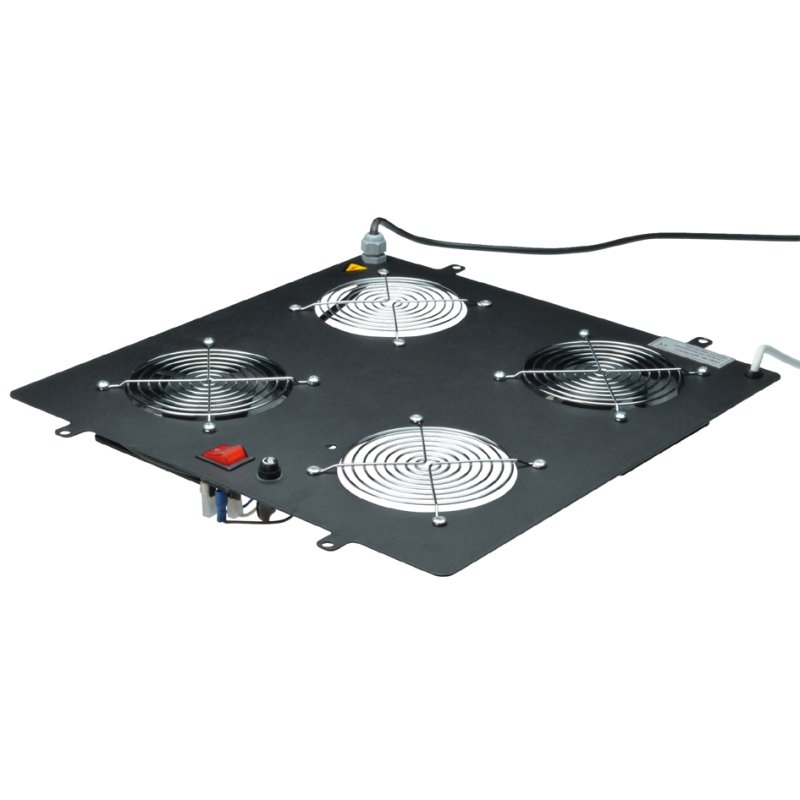 DIGITUS unité de ventilation de toit, 4 ventilateurs, gris clair RAL 7035, 410×470×80 mm