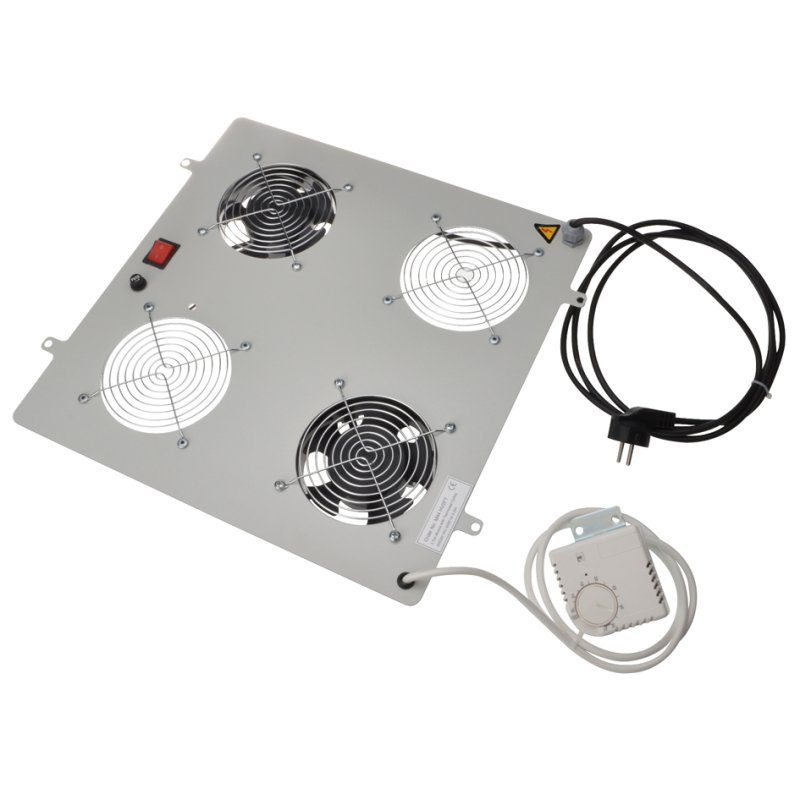 DIGITUS unité de ventilation de toit, 4 ventilateurs, gris clair RAL 7035, 410×470×80 mm