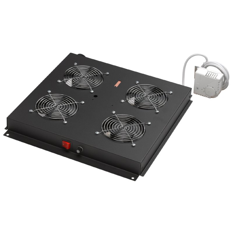 DIGITUS unité de ventilation de toit, 4 ventilateurs, gris clair RAL 7035, 410×470×80 mm