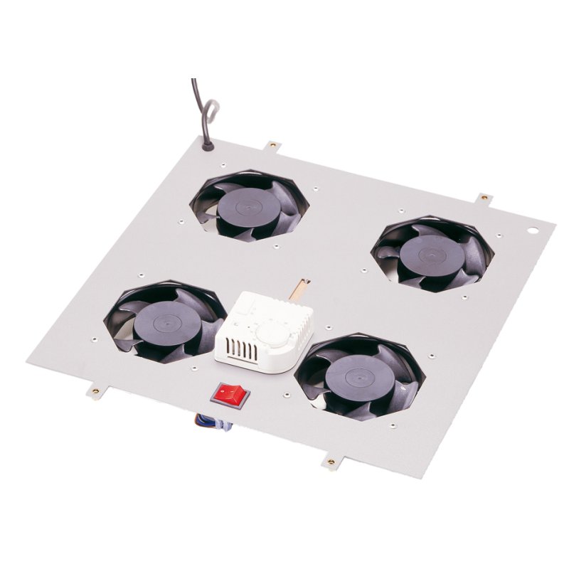 DIGITUS unité de ventilation de toit, 4 ventilateurs, gris clair RAL 7035, 410×470×80 mm