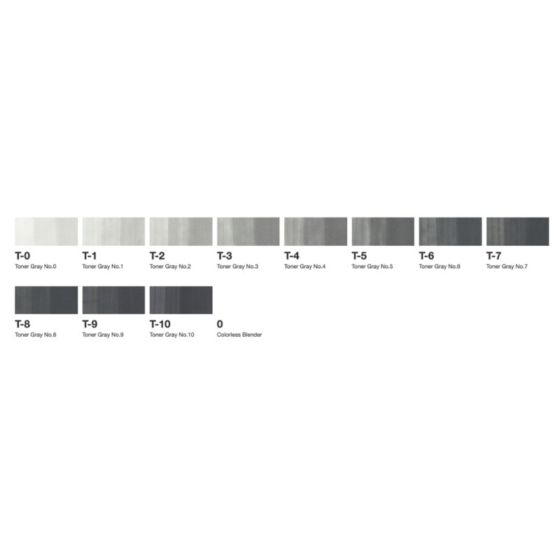 COPIC markers classic 12-piece grey set TG, alcohol-based, refillable