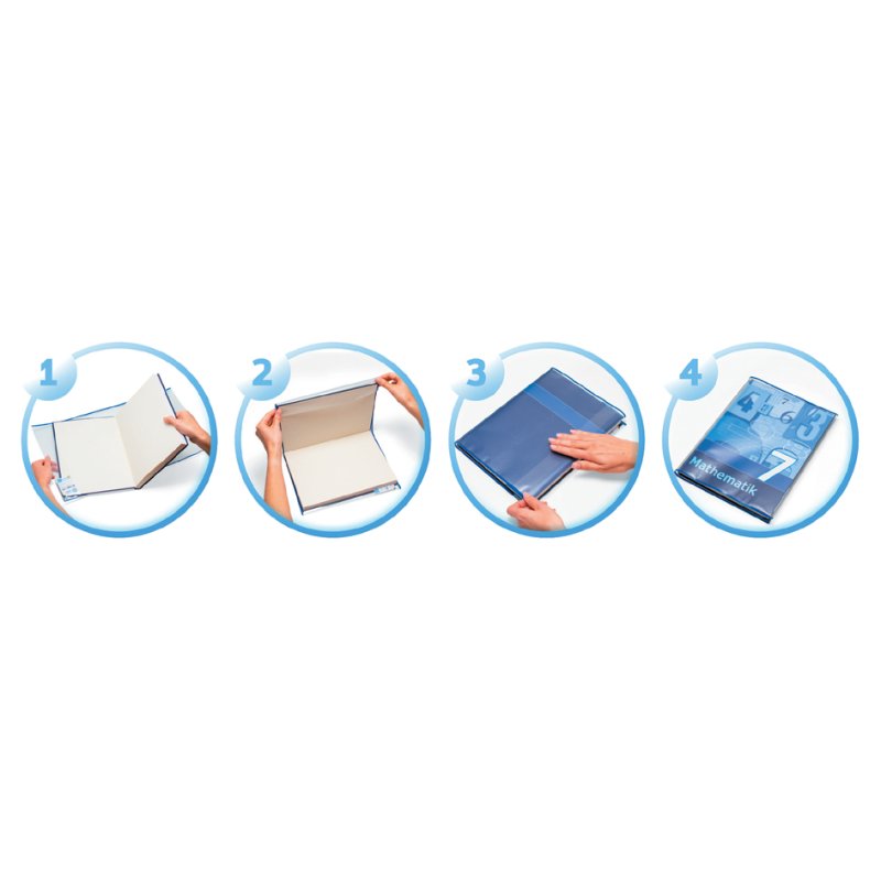 HERMA protège-livres transparent, bord bleu, 320×540 mm