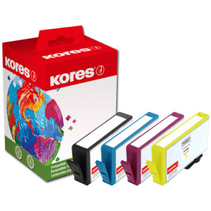 Kores Multi-Pack inktcartridges G1722KIT, vervangt HP 950XL/951XL, zwart 75 ml + 3×30 ml kleuren