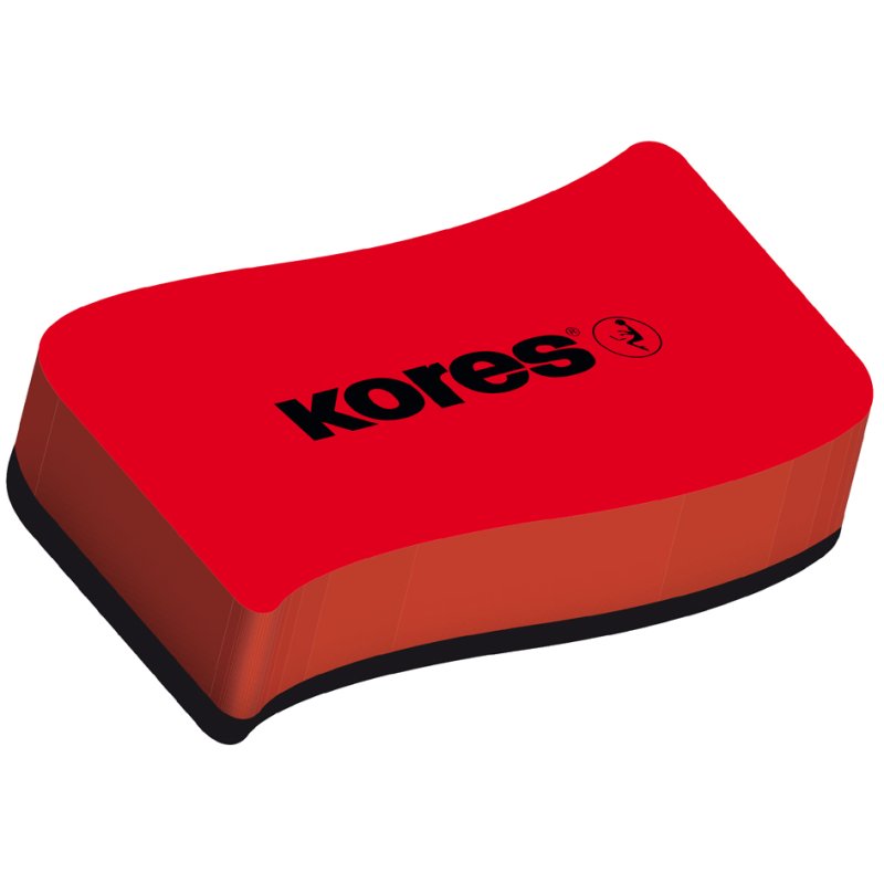 Kores effaceur de tableau, magnétique, rouge, 100×60×23 mm