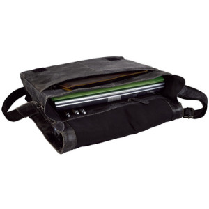 PRIDE&SOUL schoudertasje JUMPER, leer, zwart, 310×90×350 mm