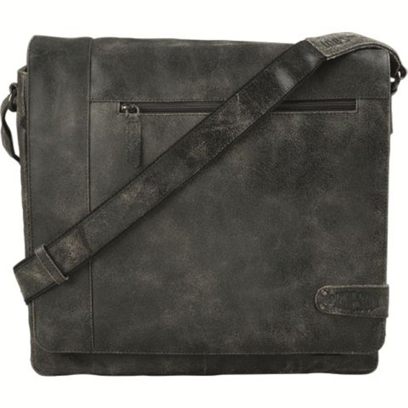 PRIDE&SOUL schoudertasje JUMPER, leer, zwart, 310×90×350 mm
