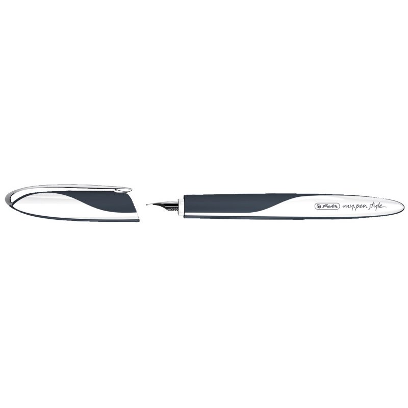 herlitz stylo plume My.Pen Style Dark Shale, pointe M, ergonomique, incl. cartouche