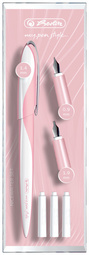 herlitz kalligrafieset my.pen Nicewriter Light Blue, wit/lichtblauw, 3 patronen, 3 federspitzen