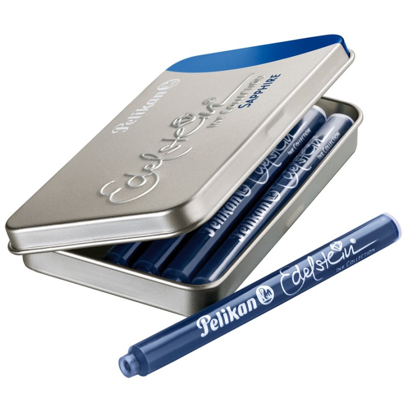Pelikan cartouches d'encre grande capacité Edelsteininkt Saphir, bleu, 6 pièces