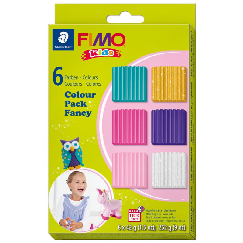 FIMO kids pâte à modeler set couleurs basiques, 6 pièces, durcissant au four, 6×42 g