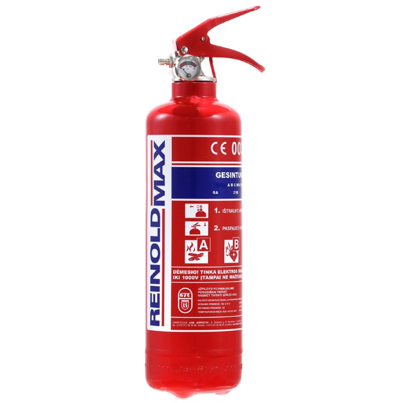 IWH RMAX fire extinguisher, red, ABC powder, 2 kg, incl. car bracket