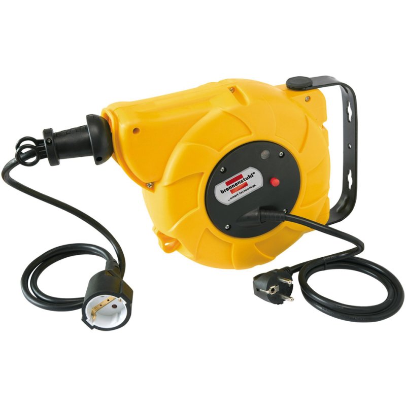 brennenstuhl kabelhaspel automatisch, IP20, zwart, 9+2 m kabel