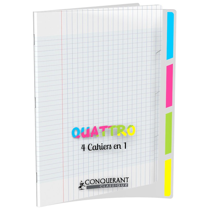 CONQUERANT CLASSIQUE cahier Quattro, 240×320 mm, ligné, 140 pages