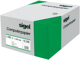 Sigel doorlopend computerformulier A4 dwars, blanco, 60 g/m², 2000 vel