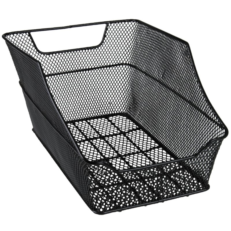 FISCHER BIG Bicycle Basket for Luggage Rack, Black, Mesh Steel