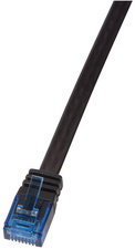LogiLink Professional UTP patchkabel Cat. 6, plat, zwart, 0,25 m