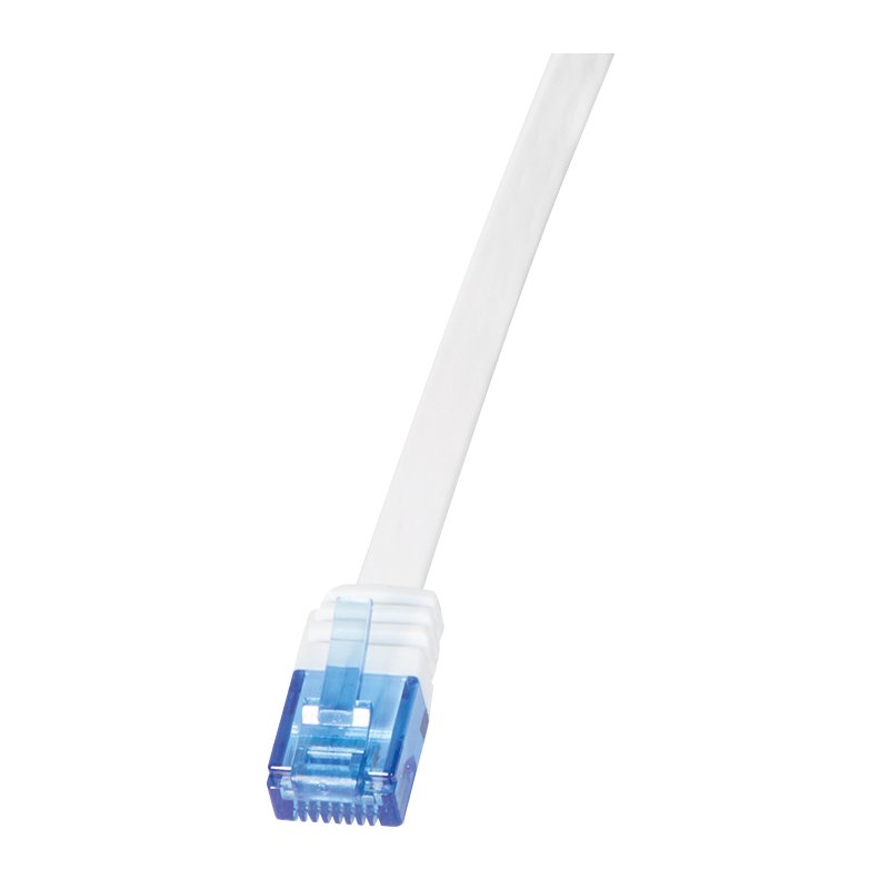 LogiLink Professional câble de brassage UTP Cat 6 plat, blanc, 5,0 m