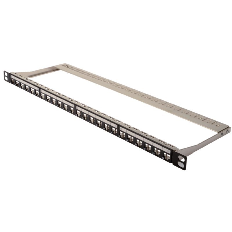 DIGITUS Panneau de brassage modulaire 19" Cat.6A, 24 ports, noir