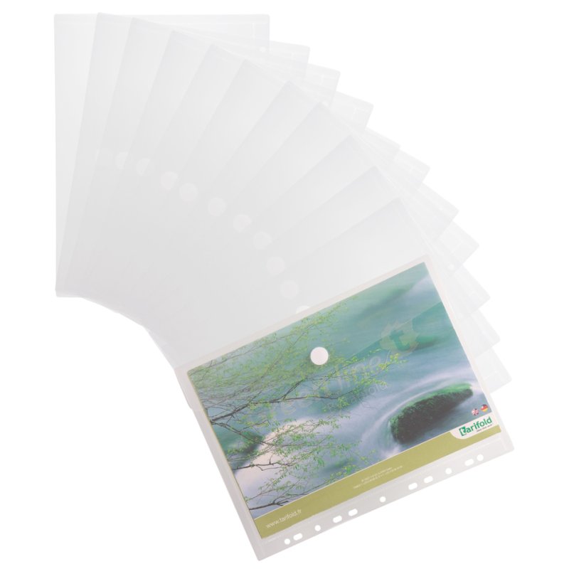 djois chemises de documents Green Line A4, transparent, fermeture velcro, 12 pièces