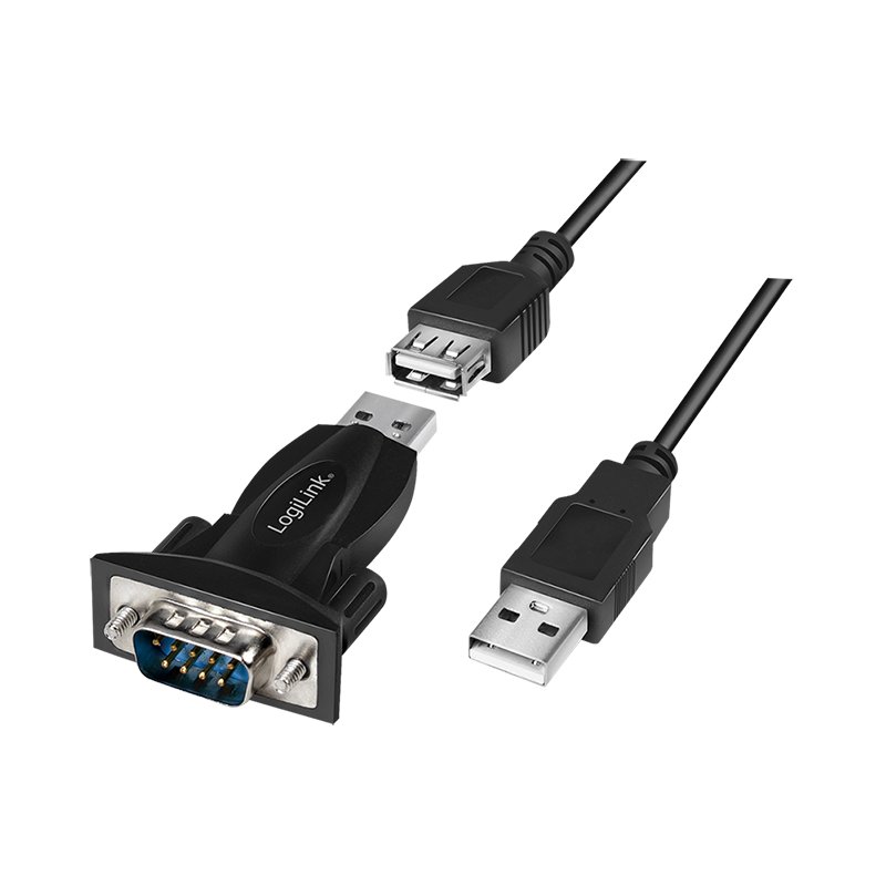 LogiLink USB 2.0 to RS232 adapter, black, 480 Mbit/s