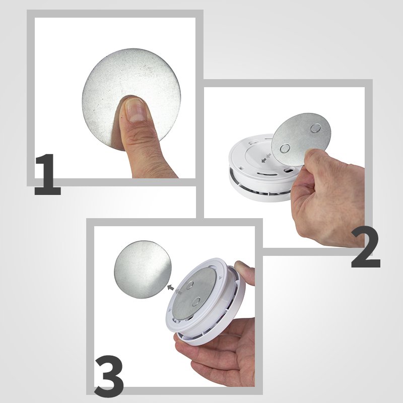 LogiLink support magnétique universel pour détecteurs de fumée, 70 mm, sans perçage