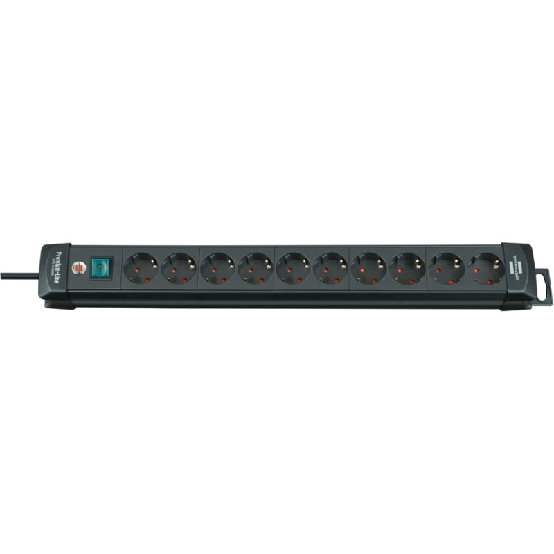 brennenstuhl power strip Premium-Line, 10-way, child safety, light grey