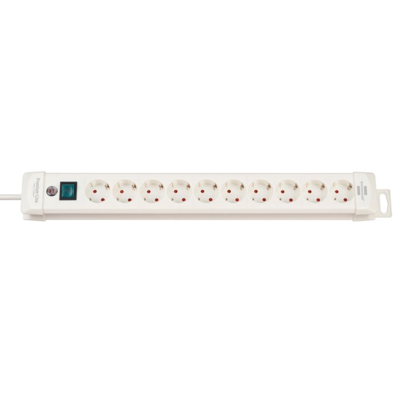 brennenstuhl power strip Premium-Line, 10-way, child safety, light grey