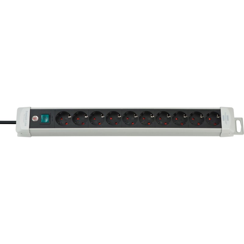 brennenstuhl power strip Premium-Line, 10-way, child safety, light grey