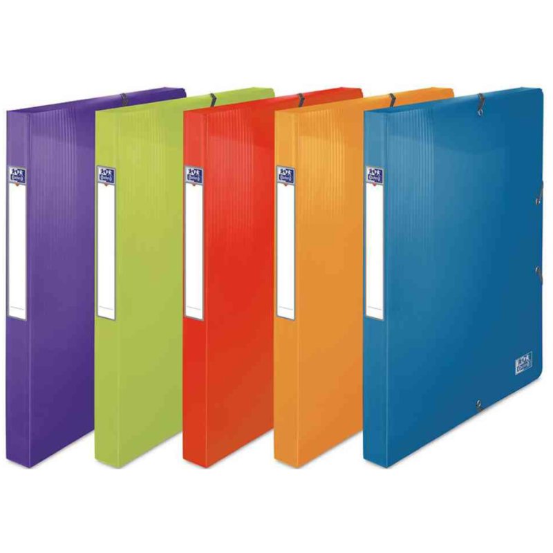 Oxford collection box School Life A4, coloured assorted, 40 mm, 10 pieces