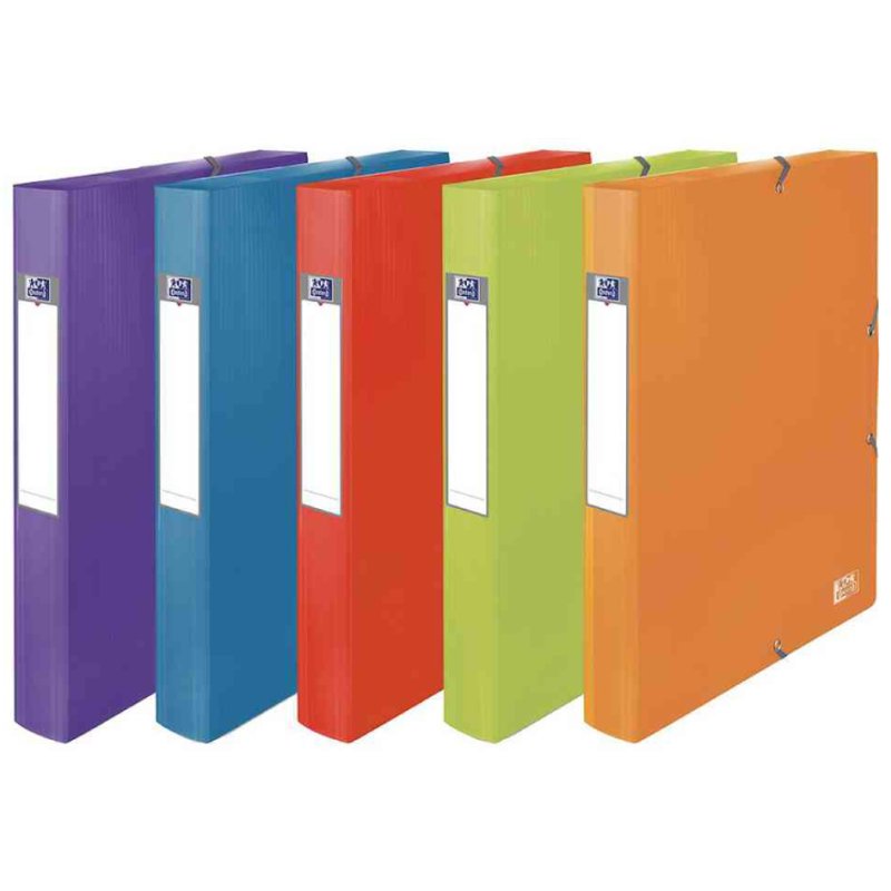 Oxford collection box School Life A4, coloured assorted, 40 mm, 10 pieces