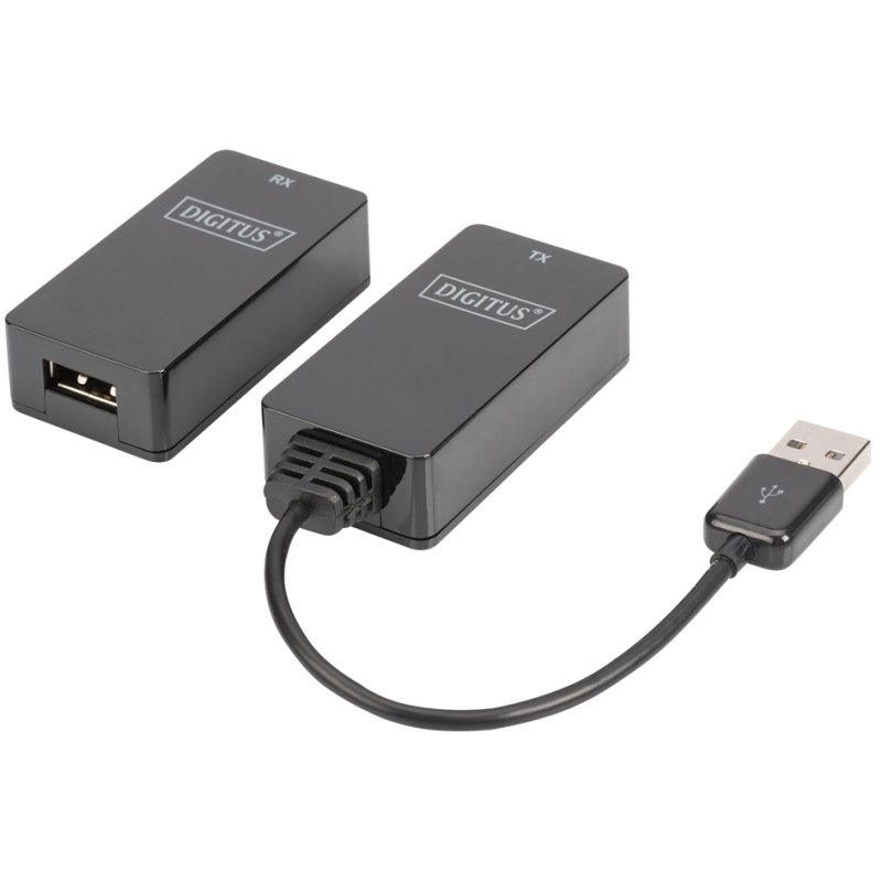 DIGITUS USB extension cable, up to 45 m range, black