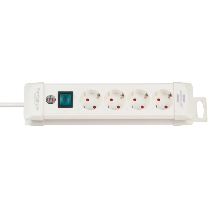 brennenstuhl Premium-Line multiprise 4 prises, blanc, sécurité enfants, 1,80 m