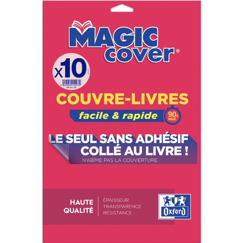 Oxford Magic Cover book covers, transparent, 10 pieces